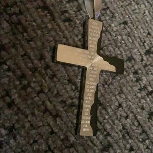 Men’s Cross necklace, our father prayer on it